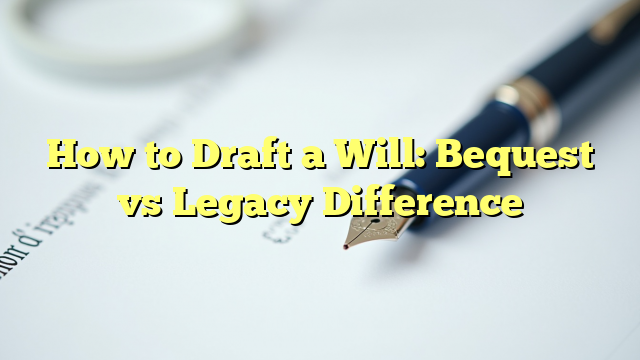 How to Draft a Will: Bequest vs Legacy Difference