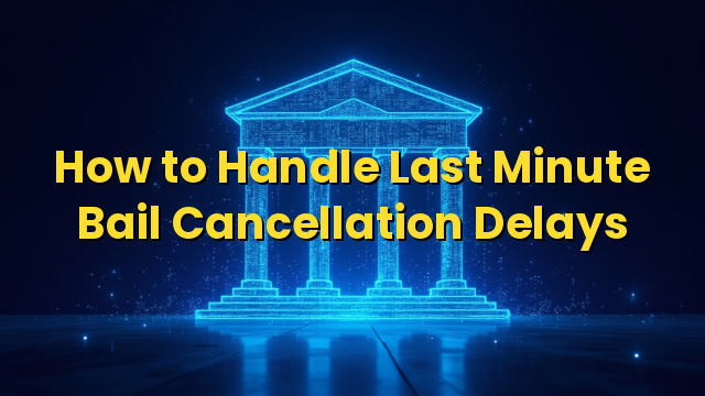 How to Handle Last Minute Bail Cancellation Delays