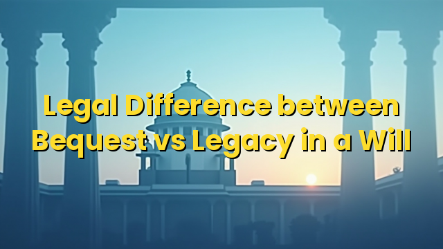 Legal Difference between Bequest vs Legacy in a Will